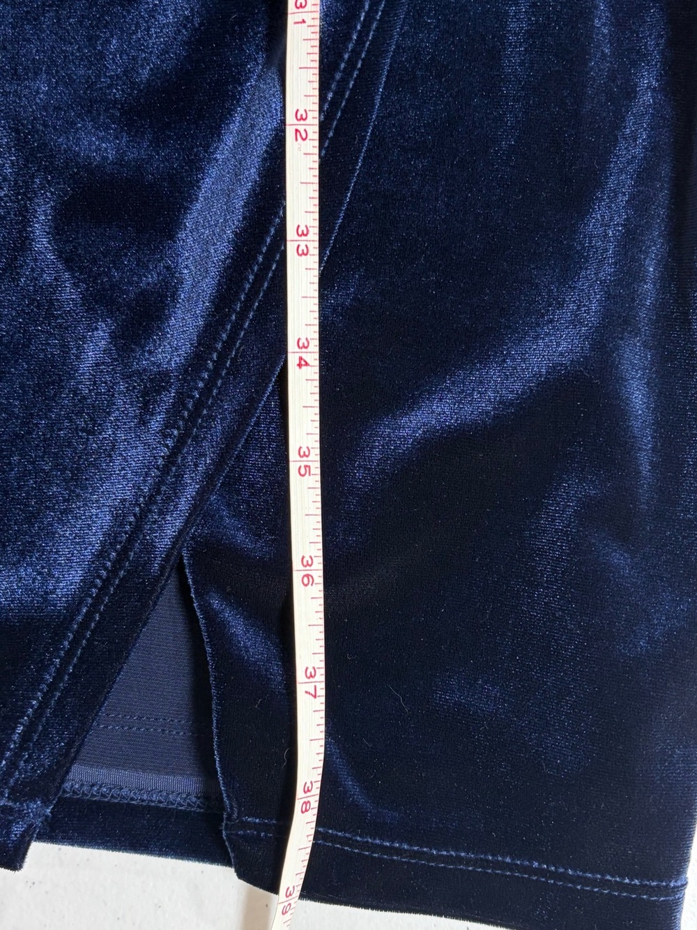 NWT LRL Navy Velvet Long-Sleeve Ruched Evening Sheath Dress (10) - Picture 15 of 16